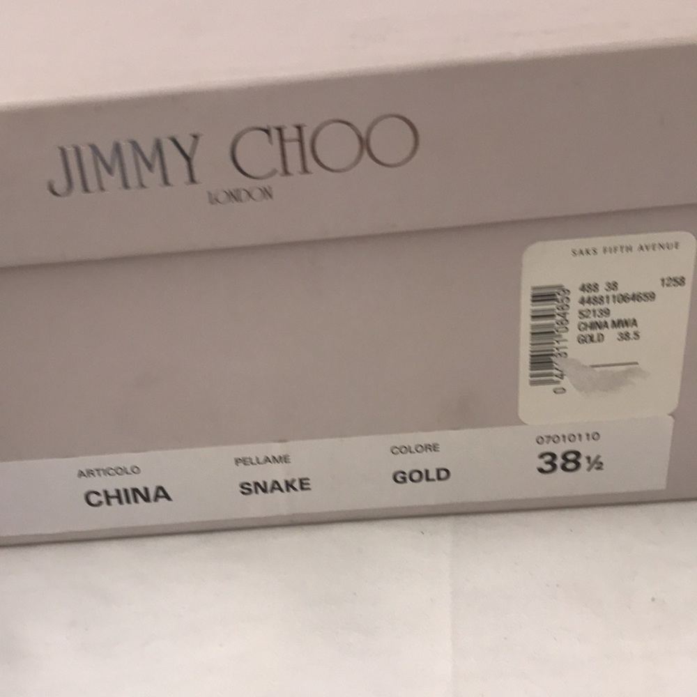 Jimmy Choo: 38 1/2 EU Snake/Gold - Picture 11 of 11
